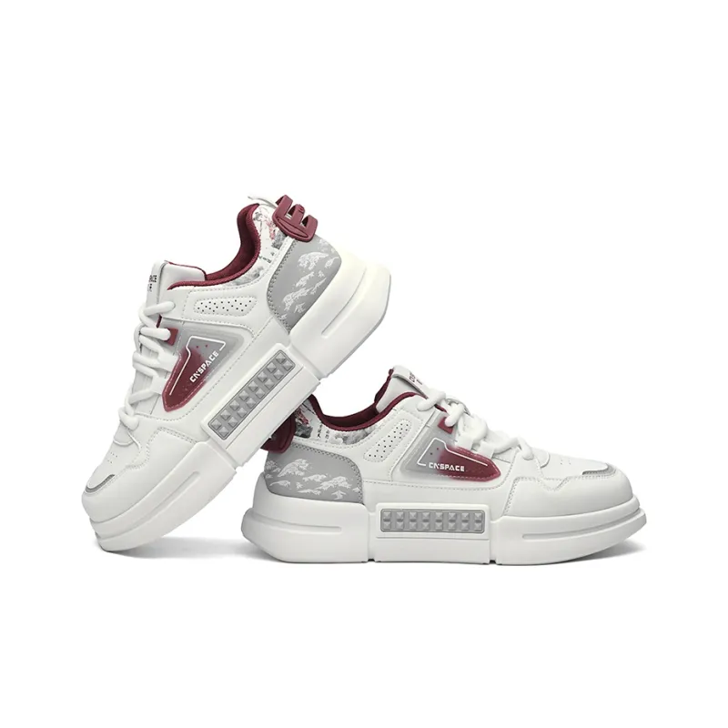 China Aerospace Skateboard Shoes Men Low Top Burgundy/Apple Green-3