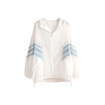 Cypress House Jackets Coats Women's White & Blue