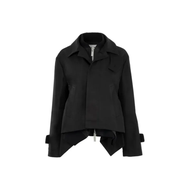 Sacai Cotton Gabardine Nylon Twill Blouson 'Black'-0