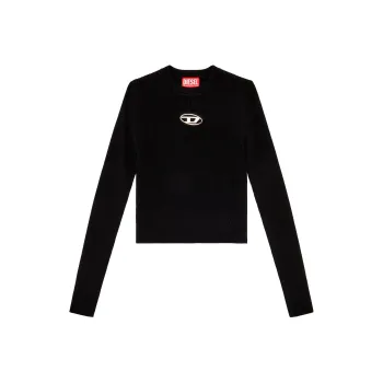 DIESEL M Valary Cropped Ribbed Roundneck Sweater 'Black'