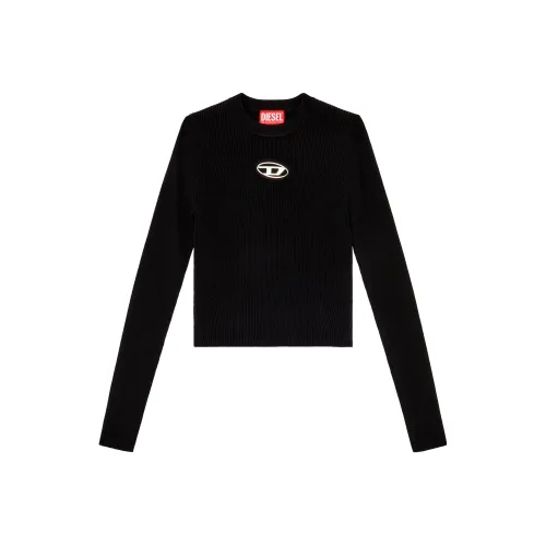 DIESEL M Valary Cropped Ribbed Roundneck Sweater 'Black'