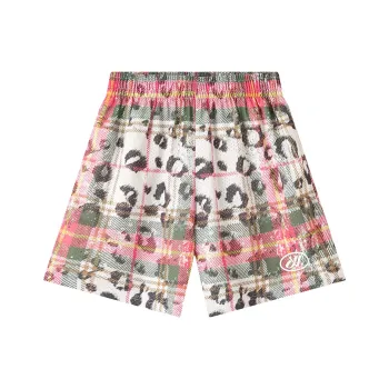 JUST VIBE Casual Shorts Unisex Spot Plaid Multicolor