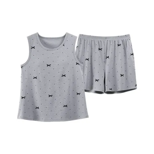 JINXU Pajama Set Women's Light Gray