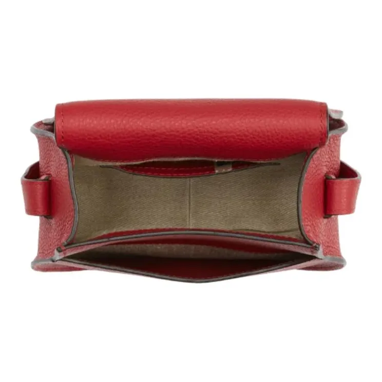 Chloe Marcie Grain Calfskin Saddle Bag, Crossbody Bag, Shoulder Bag Women's Red-4