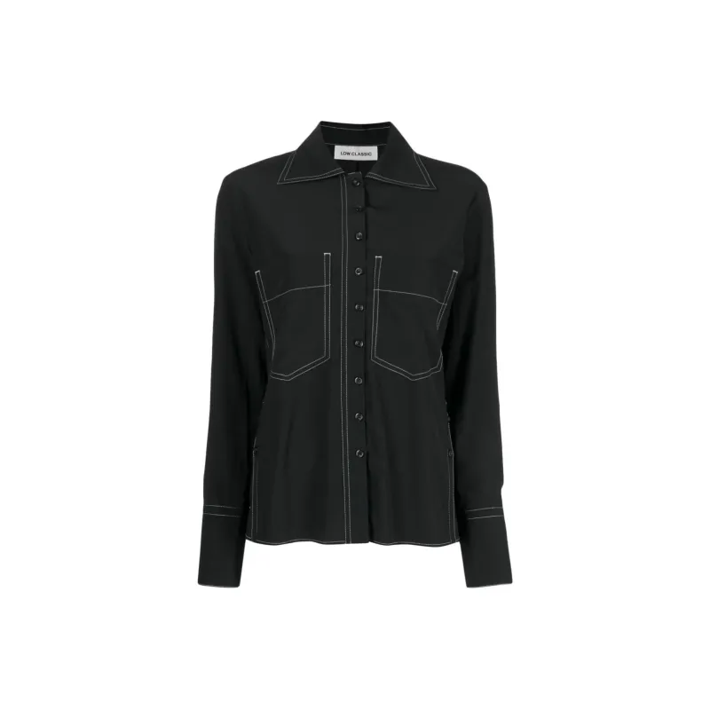 LOW CLASSIC Contrasting stitch Straight cut Shirt-0