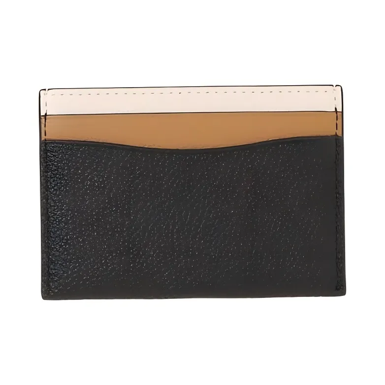 COACH Leather Card Holder Mini Women's Black & Multicolor-1