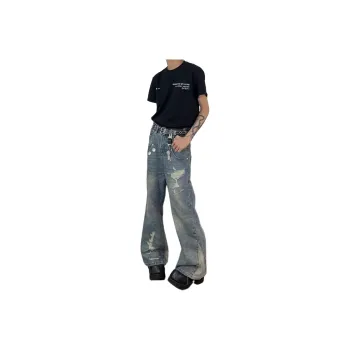 DUATOGE Jeans Men's Vintage Blue