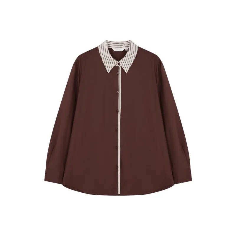 IHIMI Shirts Women's Red Coffee-0