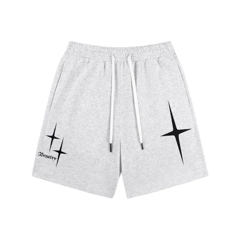 BENATRY Casual Shorts Unisex White-6