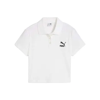 PUMA CLASSICS CLASSICS Polo Baby Tee Women's Polo Shirt Women's White