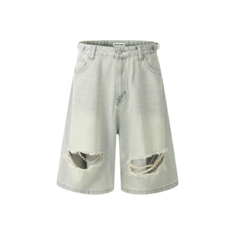 NEVER RULE Denim Shorts Unisex-1