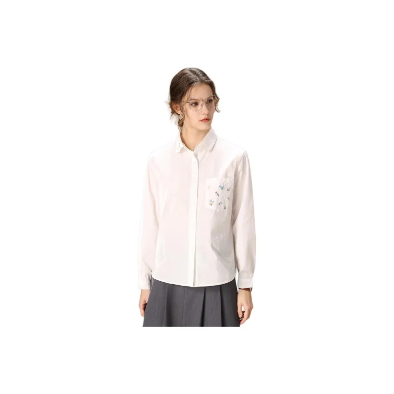 FENHONGMALI Shirt Women's White-0