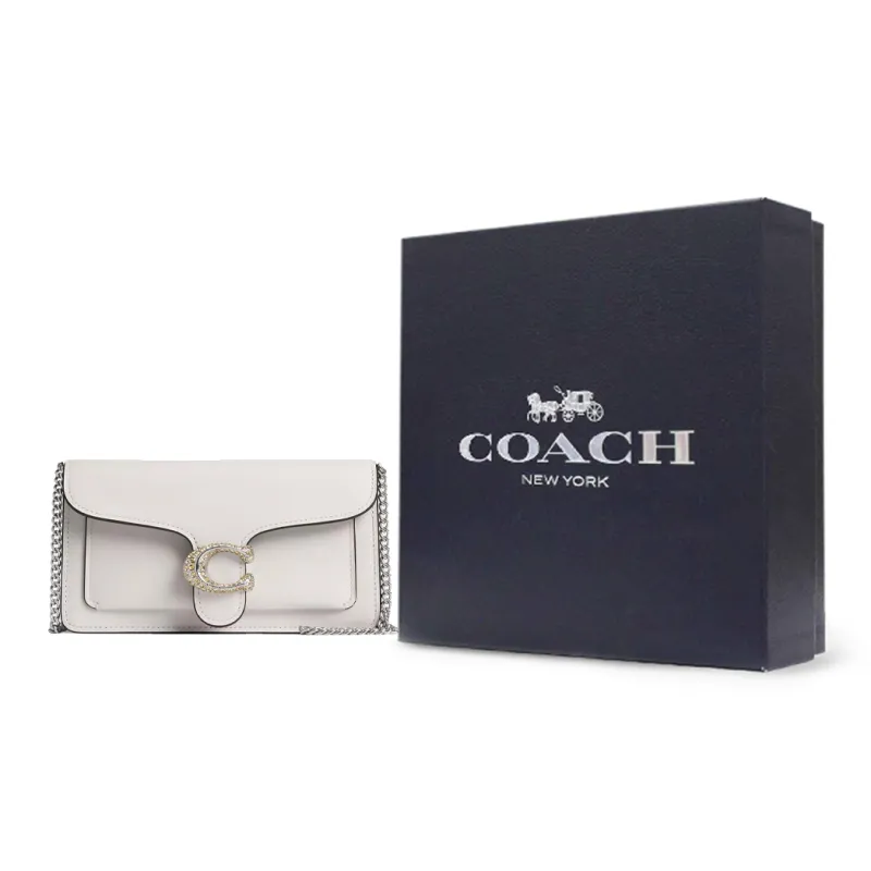 COACH Tabby Calfskin Crossbody Bag, Shoulder Bag Small Size Women's Chalk White-7