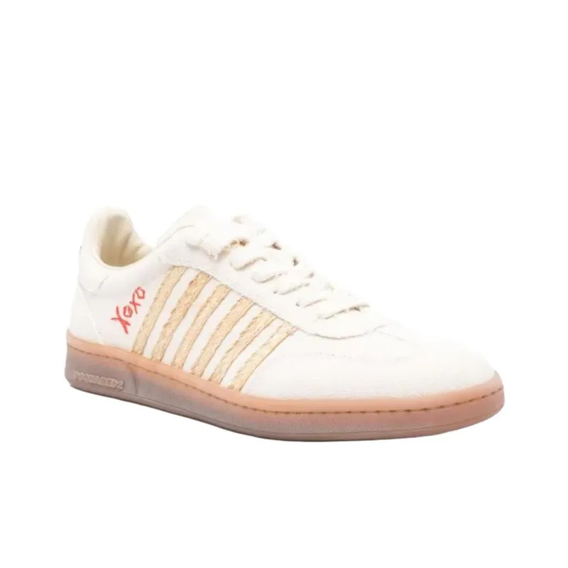 DSQUARED 2 Boxer Low Top Canvas Shoes Men's Beige-2