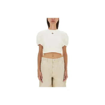 Vivienne Westwood Orb Embroidered Cropped T-Shirt