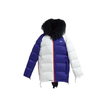 MARNI FW21 Colorblock Hooded Loose Fit Mid-Length Down Jacket Women's Multicolor