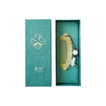 DANPU Natural Ox Horn Premium Comb Massage Anti Static Gift Box Set