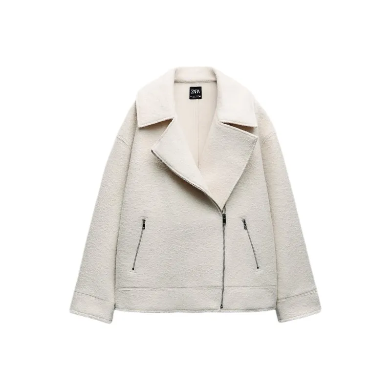 ZARA Jackets Coats Women's White-0