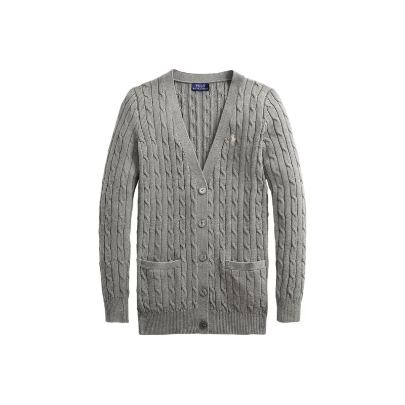 Polo Ralph Lauren Knitted Fabric Cardigan Women's Gray-0