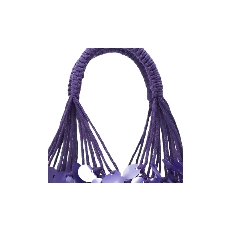 ZARA Polyester Blended Cotton Handbag Large Size Women's Purple-3