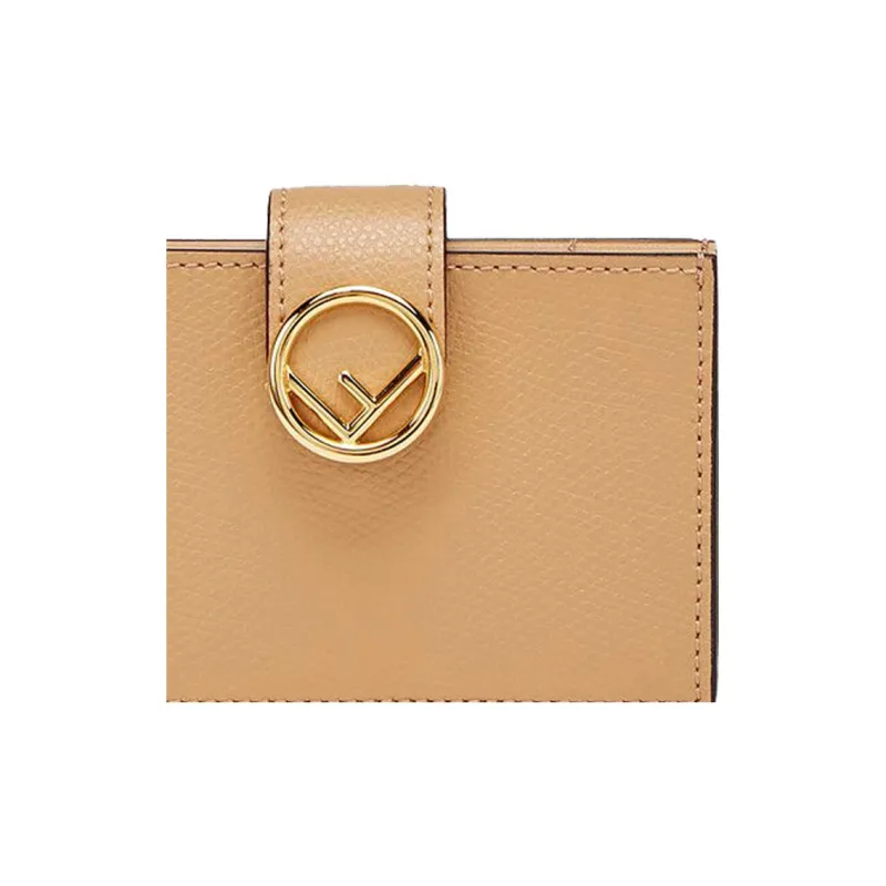 FENDI F Is Fendi Calfskin Angle Support Card Holder Women's Orange-3