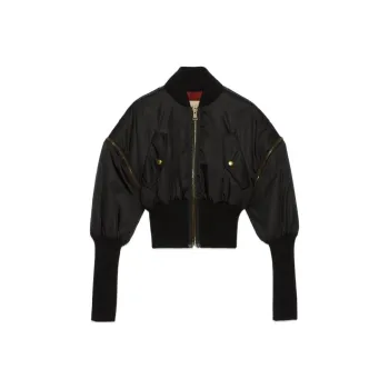 GUCCI Padded Cropped Bomber Jacket