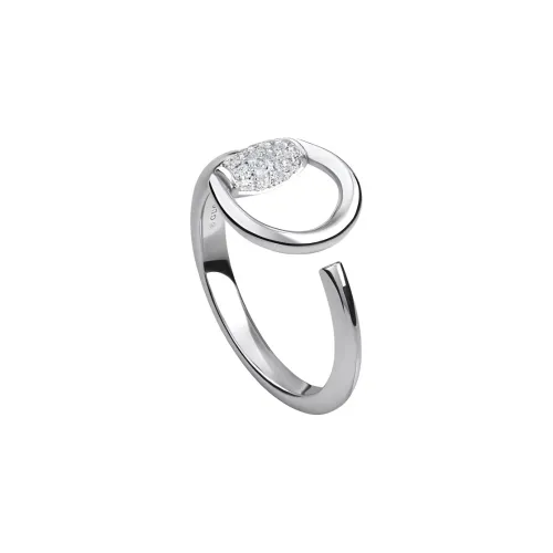 GUCCI 18K Gold, Diamond Rings Unisex Silver