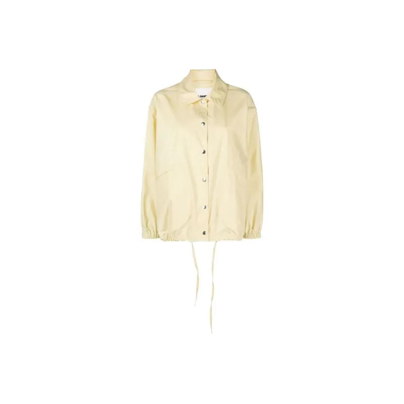 JIL SANDER Logo Printed Drawstring Shirt Jacket-0