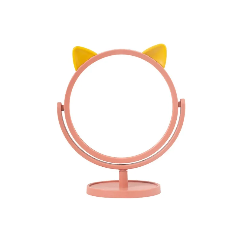 JOYTOUR Portable Standing Kitten Round Mirror Dressing & Grooming-3