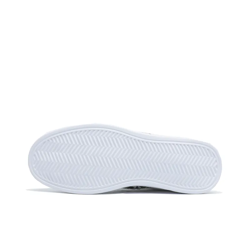 Singing Cushioning Abrasion Resistant Lightweight Low Top Skateboard Shoes Unisex White-5