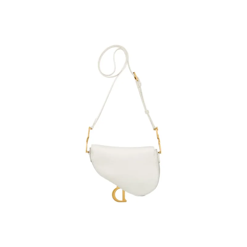 DIOR Saddle Cow Leather Saddle Bag, Shoulder Bag, Crossbody Bag Mini Women's Milk White-2