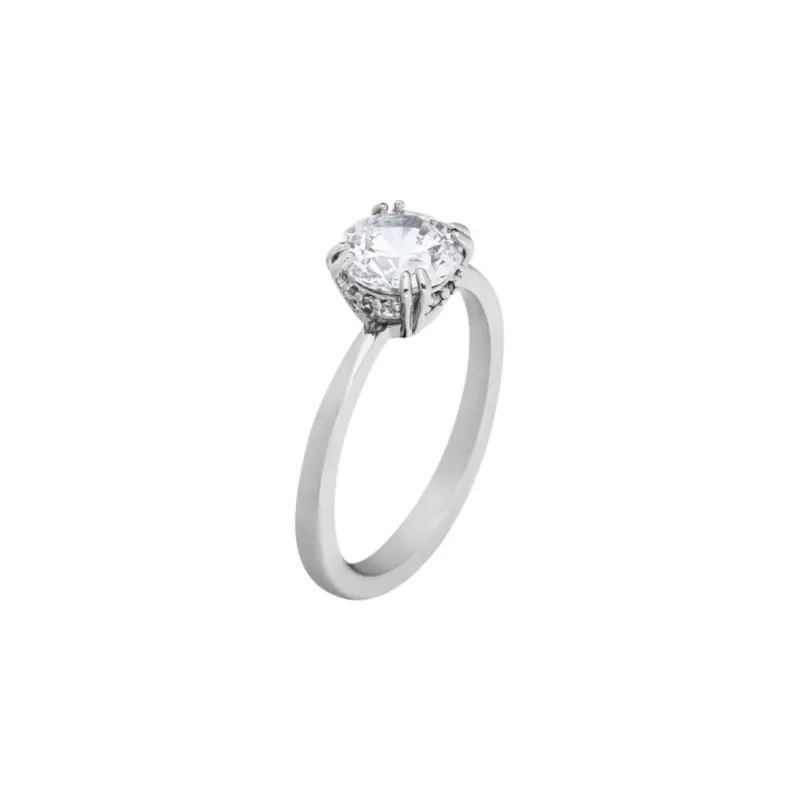 Swarovski Rhodium Plated, Cubic Zirconia Rings Unisex Silver-1