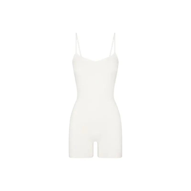 SKIMS MICRO POINTELLE TANK ONESIE Bodysuits Women's MARBLE/Marble-0