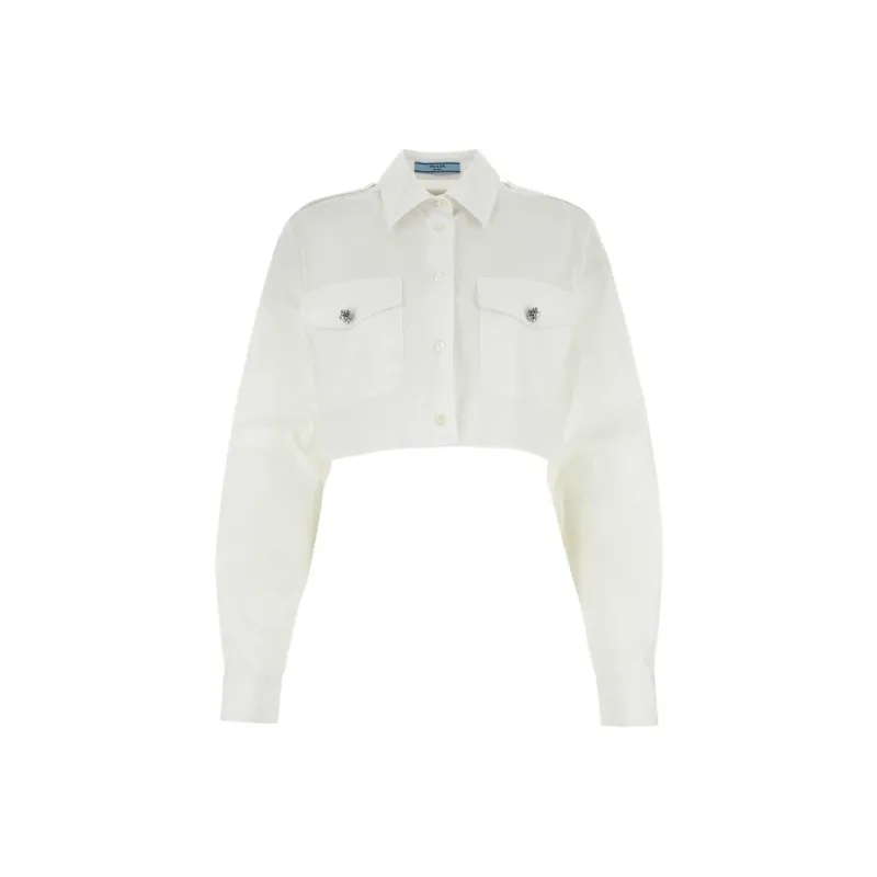 PRADA Button Up Cropped Shirt-0