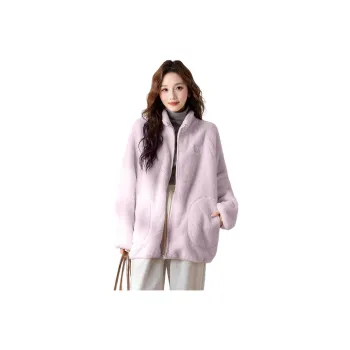Tonlion Jackets Coats Women's Pink Purple