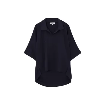 COS Polo Shirt Women's Deep Navy Blue