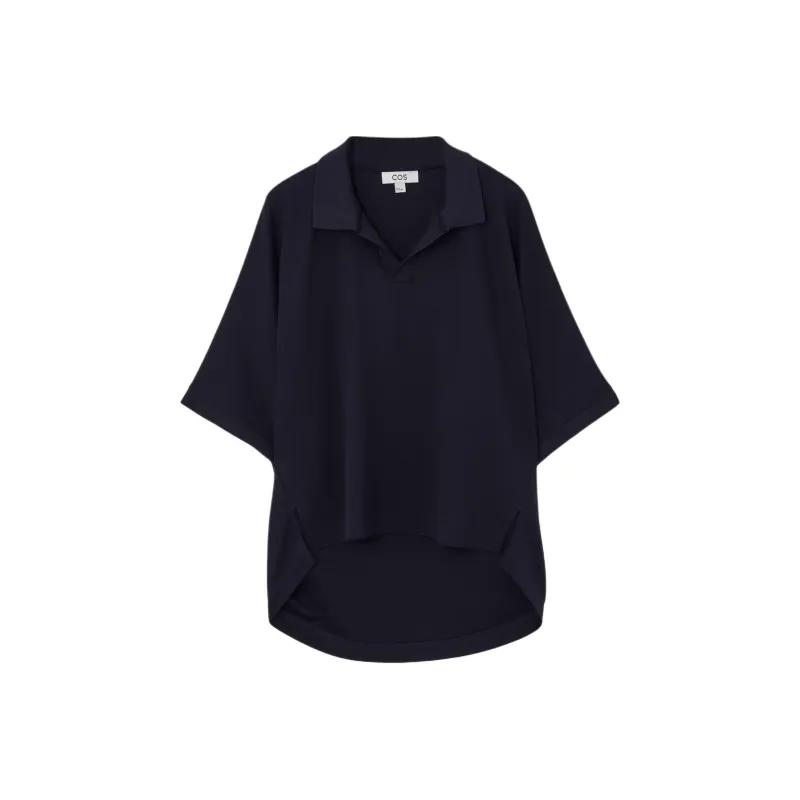 COS Polo Shirt Women's Deep Navy Blue-0