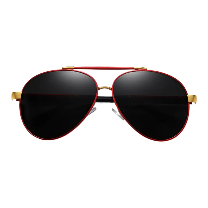 Thunder Pailong Alloy Aviator Sunglasses Men's Black, Silver, Gold-4