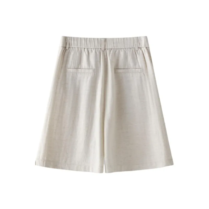 YIRANCHUN Casual Shorts Women's Beige Apricot-2