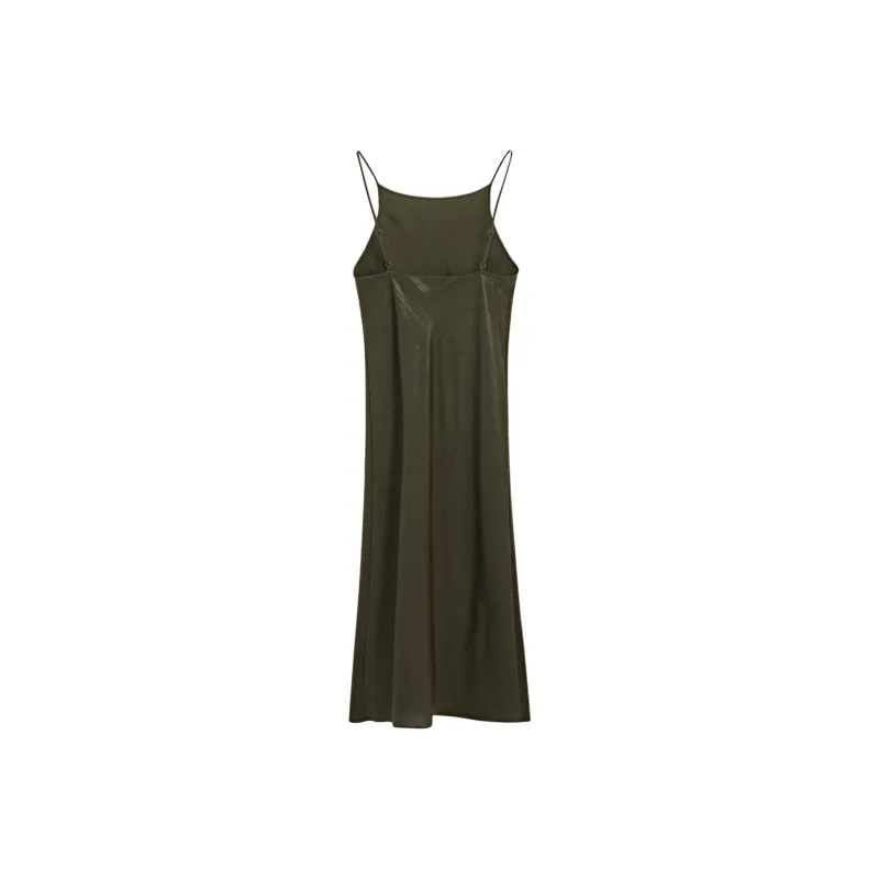 Massimo Dutti Slip Dress Women's Green-1