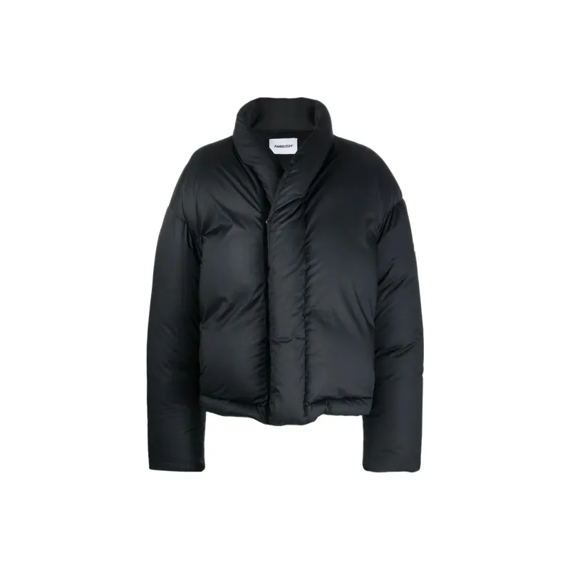 AMBUSH FW21 Solid Color Stand Collar Loose Fit Down Jacket Women's Black-0