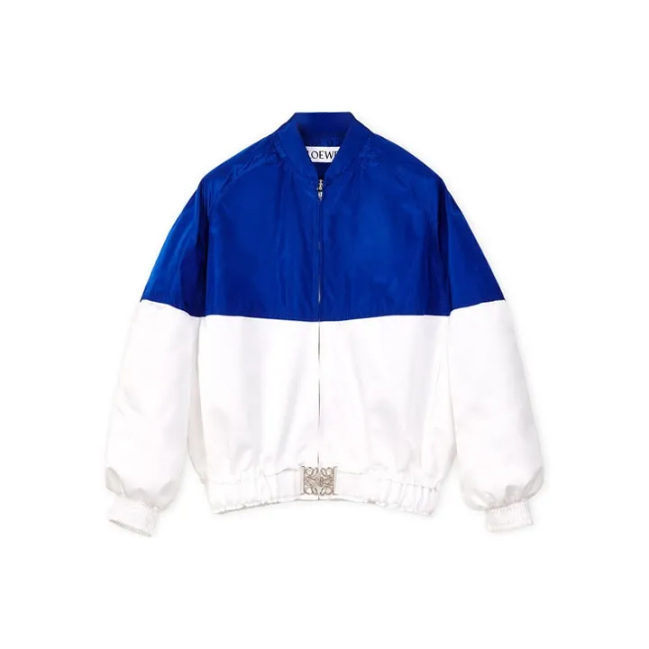 LOEWE Silk And Polyester Bomber Jacket Blue Klein-0