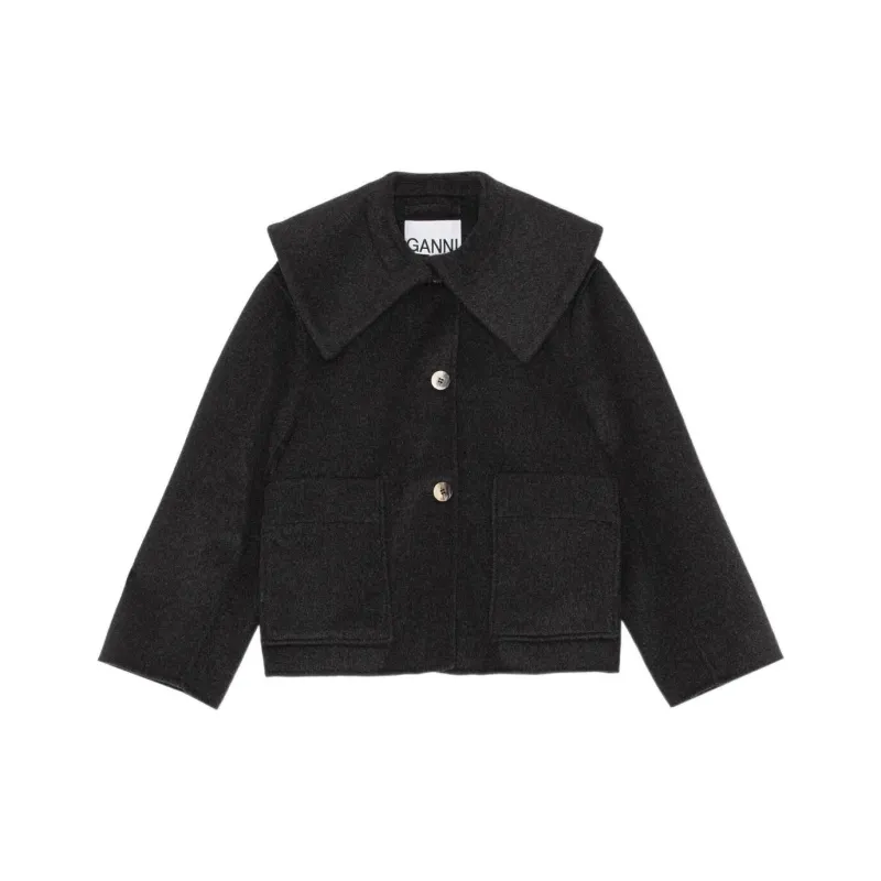 GANNI FW22 Jackets Coats Women's Black-0