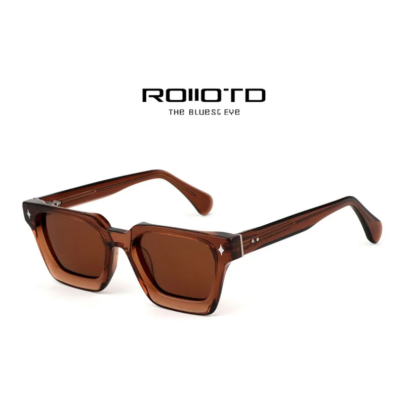 ROLLOTD Plate Frame Square Sunglasses Unisex-5