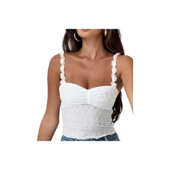PRINCESS POLLY FRANCA TOP Camisole Women's White/White