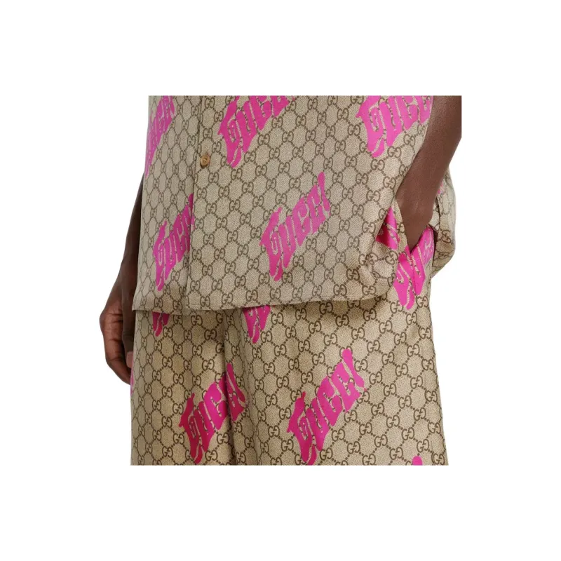GUCCI FW25 Casual Shorts Men's Beige Brown-4