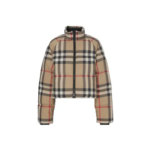 Burberry Checked Cropped Puffer Stella Jacket 'Archive Beige'