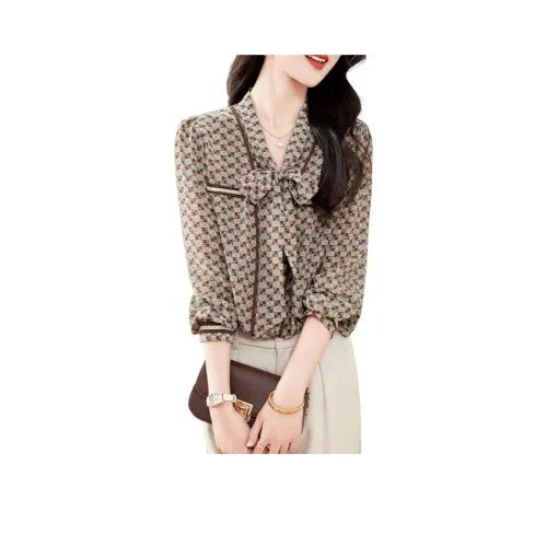 Yi Mengyuan Shirt Women's Elegant Coffee Shadow