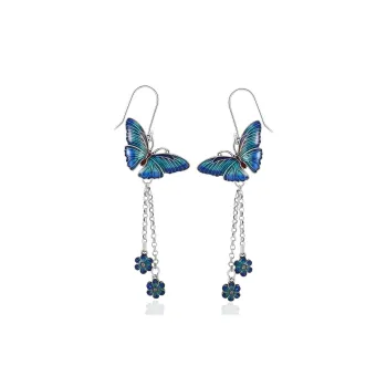 Yu Yin S925 Silver Hoop Earrings Women's