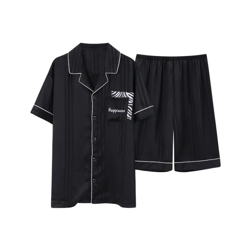 Qiao Ni Tong Pajama Set Men's Premium Black-0